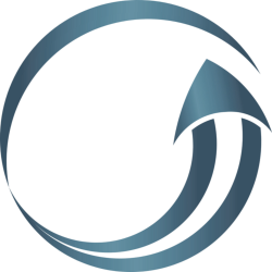 Clockwise-turning blue / teal bllue arrow