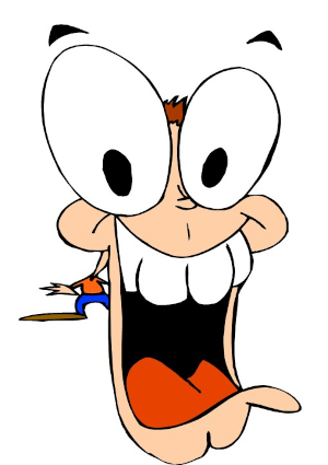 Cartoon of a male face with bugged-out eyes and jaw dropped; you can barely see the body behind the outsized head.